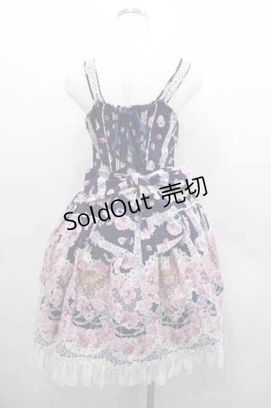 画像2: BABY,THE STARS SHINE BRIGHT / Le Bouquet Eternel柄ジャンパースカートI  ネイビー I-26-01-13-030-BA-OP-SA-ZI (2)