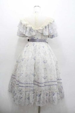 画像2: With Puji / フラワープリントシフォンワンピース  アイボリーＸパープル I-26-01-13-036-EL-OP-SA-ZI