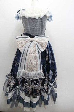 画像2: Long Ears & Sharp Ears Studio（海外ロリータブランド） / 妖精プリントジャンパースカート  ネイビーＸ生成り I-26-01-13-038-EL-OP-SA-ZI