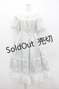 Neo-Ludwig / 縦フラワーレース総柄半袖ワンピース  サックスＸアイボリー I-26-01-13-041-0-OP-SA-ZI