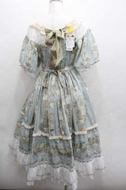 画像2: Neo-Ludwig / 縦フラワーレース総柄半袖ワンピース  サックスＸアイボリー I-26-01-13-041-0-OP-SA-ZI