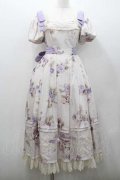 Forest Wardrobe 森林衣樹 / パンジー総柄半袖ワンピース  アイボリーＸパープル I-26-01-13-043-0-OP-SA-ZI