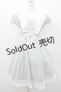 仲夏物語 / セーラー半袖ワンピース S ミントＸアイボリー I-26-01-13-044-EL-OP-SA-ZI