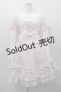 Angelic Pretty / Dolly Girl付け袖ワンピース  ピンクＸ白 I-26-01-15-038-AP-OP-SA-ZI