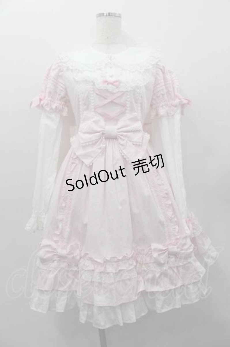 画像1: Angelic Pretty / Dolly Girl付け袖ワンピース  ピンクＸ白 I-26-01-15-038-AP-OP-SA-ZI (1)
