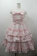 Angelic Pretty / Prettyフリルジャンパースカート  ピンクＸ白 I-26-01-15-042-AP-OP-SA-ZI