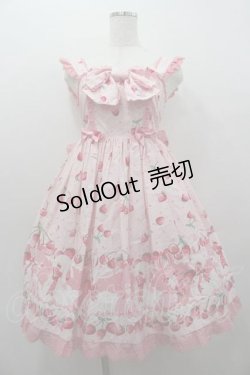 画像1: Angelic Pretty / Cherry Berry Bunny胸リボンジャンパースカート  ピンク I-26-01-15-045-AP-OP-SA-ZI