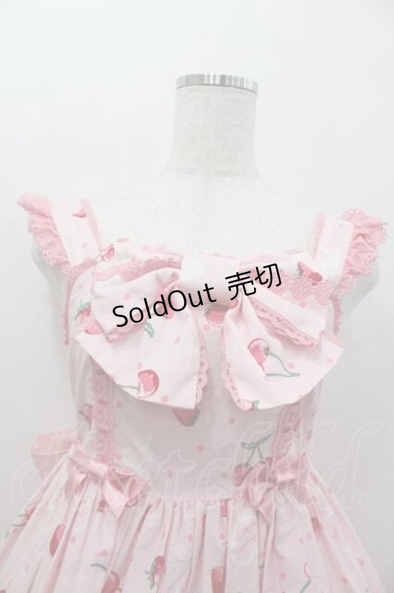 画像3: Angelic Pretty / Cherry Berry Bunny胸リボンジャンパースカート  ピンク I-26-01-15-045-AP-OP-SA-ZI (3)