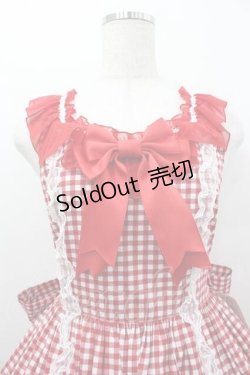 画像2: metamorphose / Fluffyフリルティアードジャンパースカート(ギンガム)  赤ギンガム I-26-01-15-048-ME-OP-SA-ZI