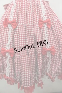 画像3: metamorphose / Fluffyフリルティアードジャンパースカート(ギンガム)  赤ギンガム I-26-01-15-048-ME-OP-SA-ZI