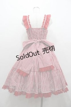 画像4: metamorphose / Fluffyフリルティアードジャンパースカート(ギンガム)  赤ギンガム I-26-01-15-048-ME-OP-SA-ZI