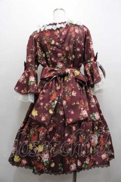 画像3: axes femme kawaii / アンティークローズ柄ワンピース M ワイン I-26-01-15-051-AX-OP-SA-ZI