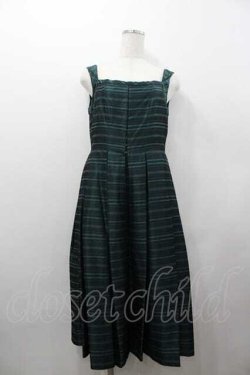 画像1: Jane Marple Dans Le Salon / ボーダーノースリーブワンピース  グリーン I-26-01-15-052-JM-OP-SA-ZI