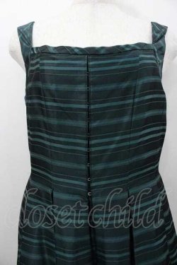 画像2: Jane Marple Dans Le Salon / ボーダーノースリーブワンピース  グリーン I-26-01-15-052-JM-OP-SA-ZI