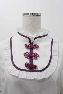 画像2: Amavel / チャイナブラウス  白Ｘ紫 I-26-01-15-006-CA-BL-SA-ZI