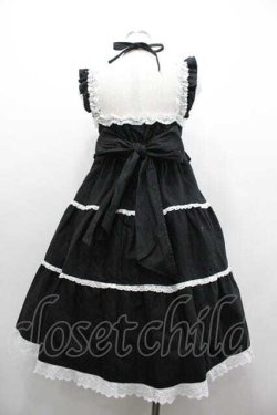 画像2: BABY,THE STARS SHINE BRIGHT / シャーリングベビードールジャンパースカート  黒Ｘ白 I-26-01-15-054-BA-OP-SA-ZI