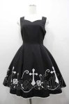 画像1: Moi-meme-Moitie / 薔薇十字ジャンパースカート 9号 黒 I-26-01-15-059-MO-OP-TE-ZI (1)