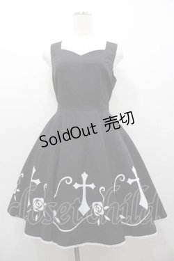 画像1: Moi-meme-Moitie / 薔薇十字ジャンパースカート 9号 黒 I-26-01-15-059-MO-OP-TE-ZI