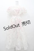 PINK HOUSE / 桜柄半袖ワンピース  ホワイト I-26-01-15-066-LO-SK-SA-ZI
