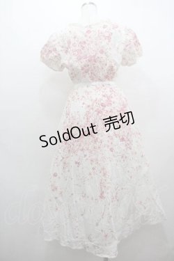 画像2: PINK HOUSE / 桜柄半袖ワンピース  ホワイト I-26-01-15-066-LO-SK-SA-ZI