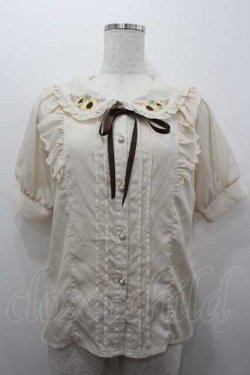 画像1: axes femme POETIQUE / ヒマワリブーケ刺繍ブラウス  生成り I-26-01-15-008-AX-BL-SA-ZI