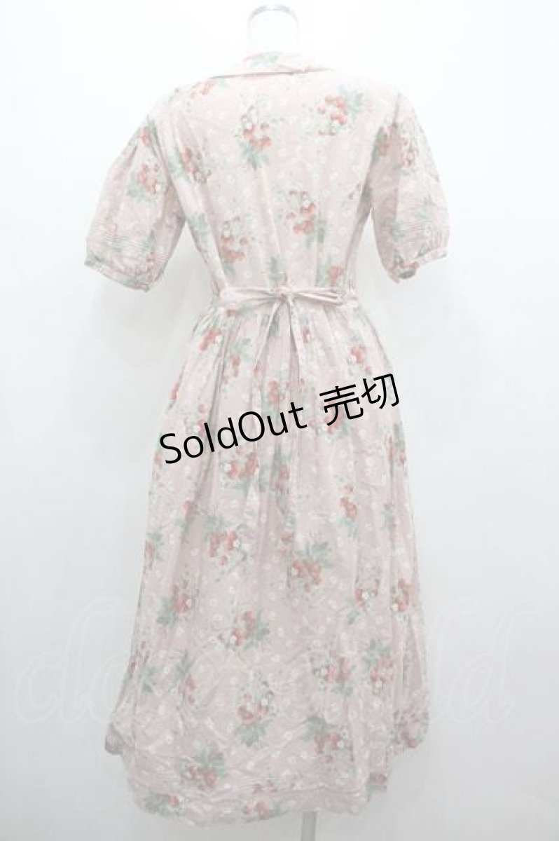 画像2: PINK HOUSE / いちご柄半袖ワンピース  ピンク I-26-01-15-073-LO-OP-SA-ZI (2)
