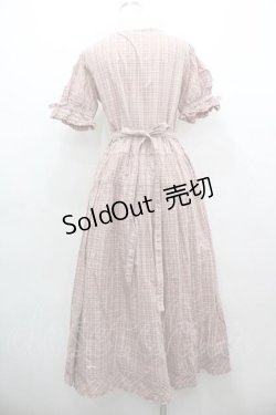 画像2: PINK HOUSE / チェックリボン半袖ワンピース  ピンクチェック I-26-01-15-074-LO-OP-SA-ZI