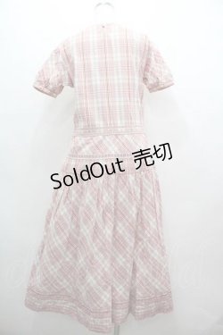 画像2: WONDERFUL WORLD / はしごリボンチェック半袖ワンピース  ピンクチェック I-26-01-15-075-LO-OP-SA-ZI