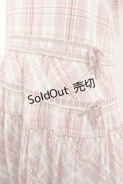 画像3: WONDERFUL WORLD / はしごリボンチェック半袖ワンピース  ピンクチェック I-26-01-15-075-LO-OP-SA-ZI