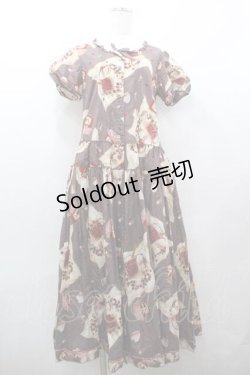 画像1: PINK HOUSE / ジャム瓶柄半袖ワンピース  パープル I-26-01-15-082-LO-OP-SA-ZI