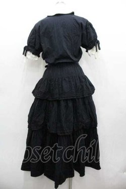 画像2: WONDERFUL WORLD / 二重袖半袖ワンピース  ブラック I-26-01-15-084-LO-OP-SA-ZI