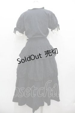 画像2: WONDERFUL WORLD / 二重袖半袖ワンピース  ブラック I-26-01-15-084-LO-OP-SA-ZI