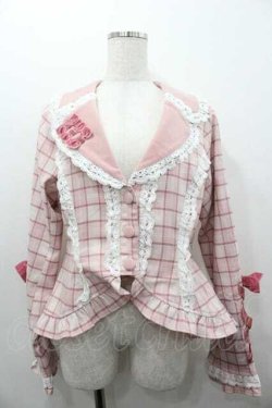 画像1: Chalmiere / タータンチェックジャケット M ピンク I-26-01-15-010-0-JA-SA-ZI
