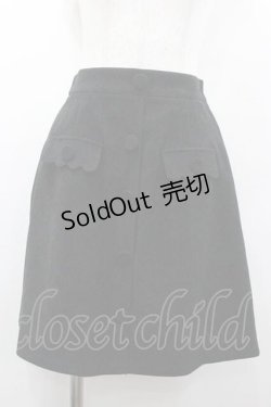 画像1: Ank Rouge / フロントボタンミニスカート  黒 I-26-01-15-086-CA-SK-SA-ZI