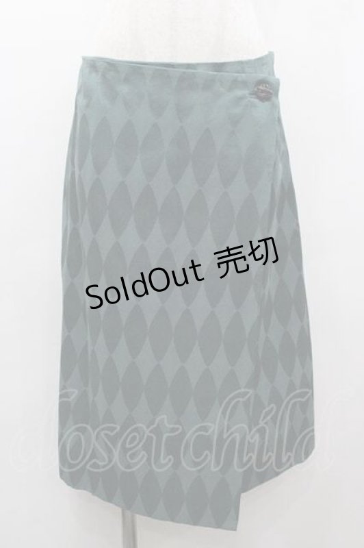 画像1: Jane Marple Dans Le Salon / オーバルジャガードタックスカート  グリーン I-26-01-15-089-JM-SK-SA-ZI (1)