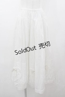 画像1: PINK HOUSE / 裾ロゴリボンチュールハートスカート  白 I-26-01-15-090-LO-SK-SA-ZI