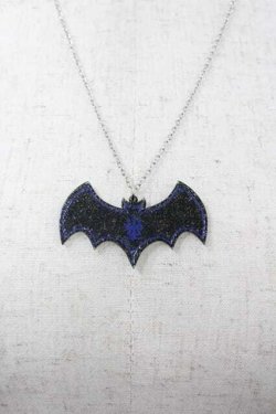 画像1: Moi-meme-Moitie / 蝙蝠ロゴアクリルネックレス  黒 I-26-01-15-094-MO-AC-TE-ZI