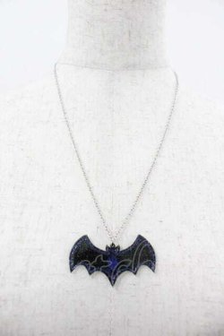 画像2: Moi-meme-Moitie / 蝙蝠ロゴアクリルネックレス  黒 I-26-01-15-094-MO-AC-TE-ZI