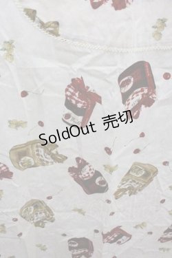 画像3: WONDERFUL WORLD / ジャム柄エプロン&アームカバーセット  アイボリーＸ赤 I-26-01-15-097-LO-ZA-SA-ZI