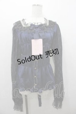 画像1: metamorphose / 【プラスサイズ】Fantasy Starry Sky〜幻想的な星空〜ブラウス 2 ネイビー I-26-01-15-012-ME-BL-SA-ZI