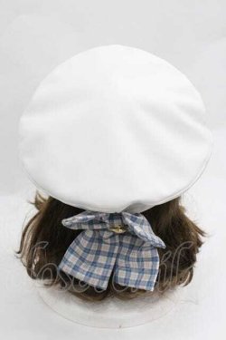 画像1: Amavel / Dreaming リボンベレー帽  白×サックス I-26-01-15-106-CA-AC-TE-ZI