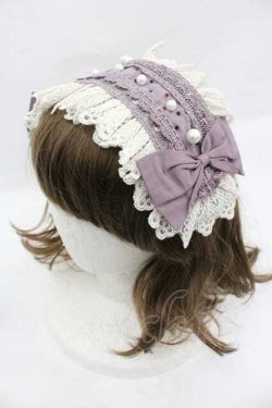 画像1: LOLITAその他(お買取対象外) / パールリボンレースヘッドドレス  パープルＸアイボリー I-26-01-15-113-LO-AC-SA-ZI