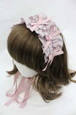 画像1: Chalmiere / フリルロングヘッドドレス  ピンク I-26-01-15-114-0-AC-SA-ZI