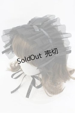 画像1: MARBLE / リボンフリルヘッドドレス  ブラック I-26-01-15-115-GO-AC-SA-ZI