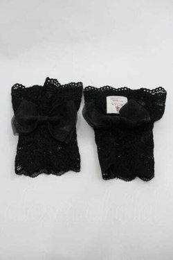 画像1: m petit by misako / リボン付きショートアームカバー  ブラック I-26-01-15-121-LO-ZA-SA-ZI
