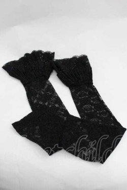 画像2: m petit by misako / フリルロングアームカバー  ブラック I-26-01-15-122-LO-ZA-SA-ZI