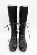 Jane Marple Dans Le Salon / 編み上げレザーブーツ L 黒 I-26-01-15-125-JM-SH-SA-ZI