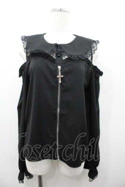 画像1: MA*RS / デコルテレースオフショルブラウス  黒 I-26-01-15-014-EL-BL-SA-ZI