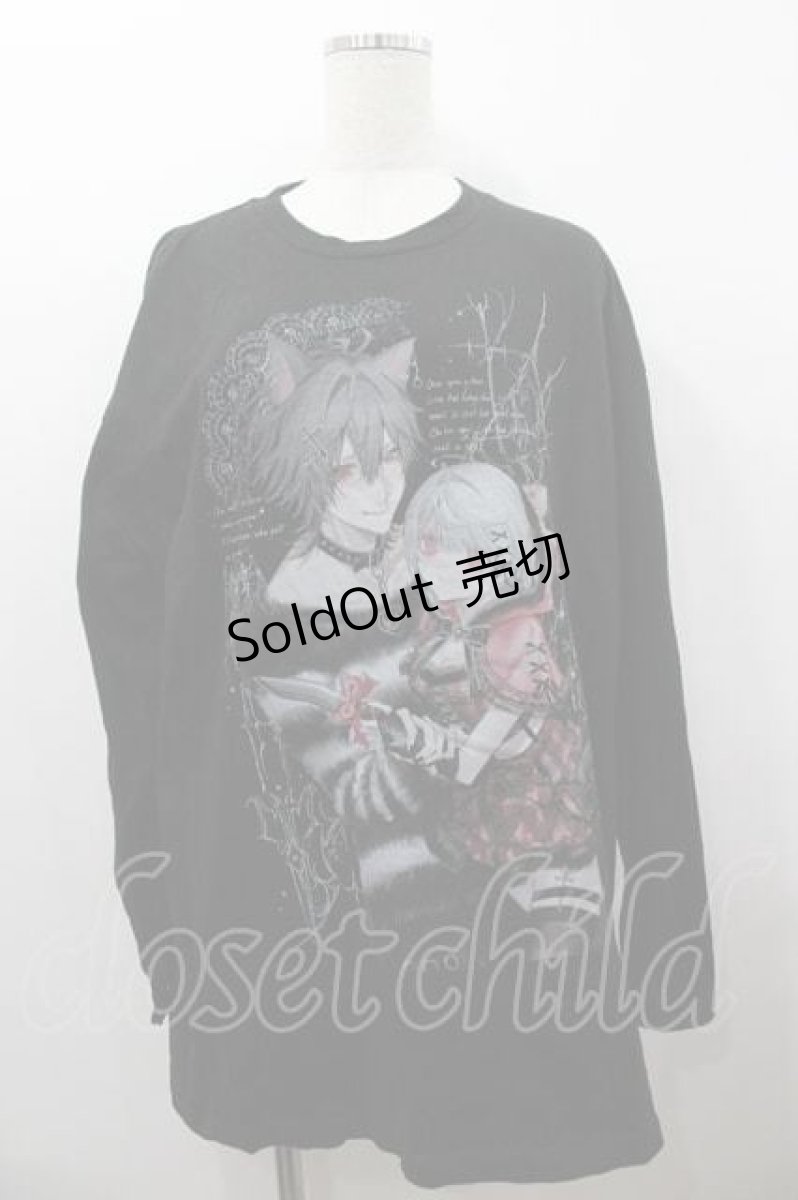 画像1: Amilige / Dreaming DollプリントロングTシャツ  黒 I-26-01-15-016-PU-TO-SA-ZI (1)
