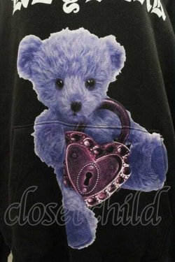 画像3: Amilige / くまプリントパーカー  黒Ｘ紫Ｘ白 I-26-01-15-017-PU-TO-SA-ZI